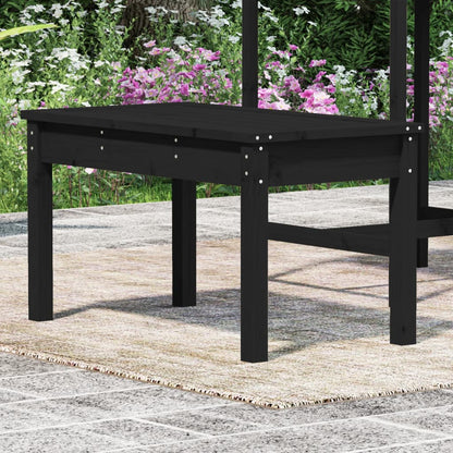 Solid Pine Garden Bench 80x44x45 cm - Black Finish