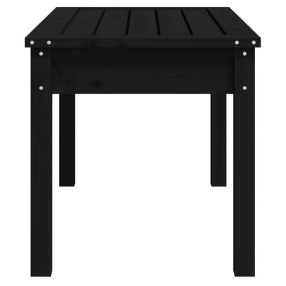 Solid Pine Garden Bench 80x44x45 cm - Black Finish