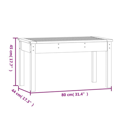 Solid Pine Garden Bench 80x44x45 cm - Black Finish