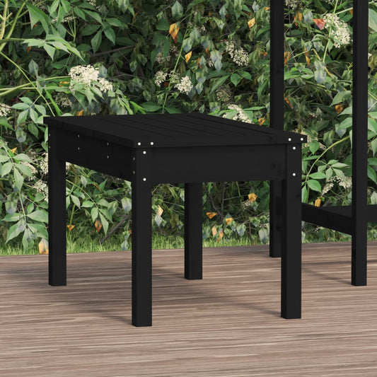 Solid Pine Garden Bench 80x44x45 cm - Black Finish