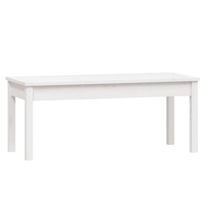 Solid Pine Garden Bench - White, 109x44x45 cm