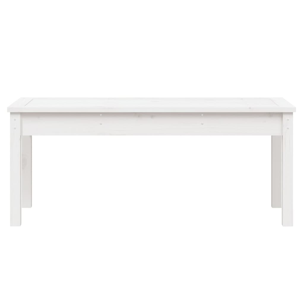 Solid Pine Garden Bench - White, 109x44x45 cm