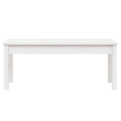 Solid Pine Garden Bench - White, 109x44x45 cm