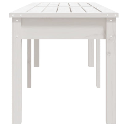 White Solid Pine 2-Seater Garden Bench 159.5x44x45 cm