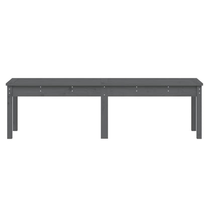 2-Seater Grey Garden Bench | Solid Pine Wood 159.5x44x45 cm