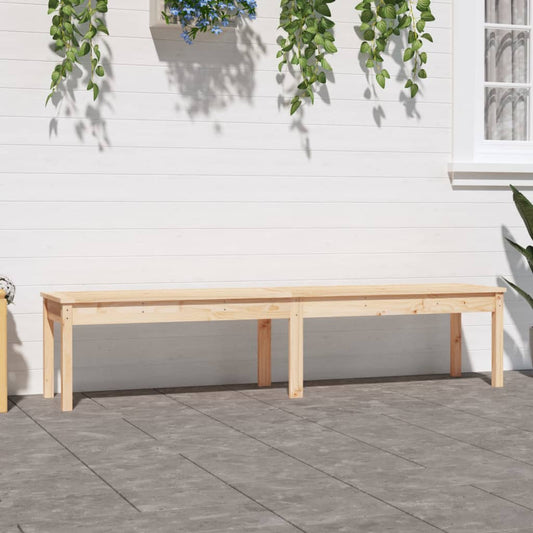 Solid Pine 2-Seater Garden Bench - 203.5x44x45 cm Sturdy & Stylish