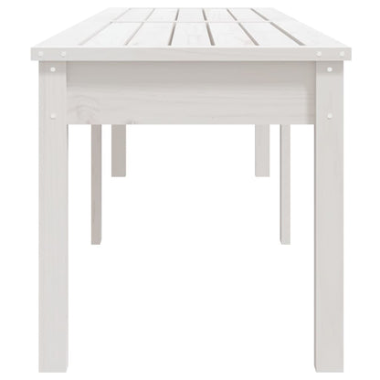 White Solid Wood Pine 2-Seater Garden Bench, 203.5x44x45 cm