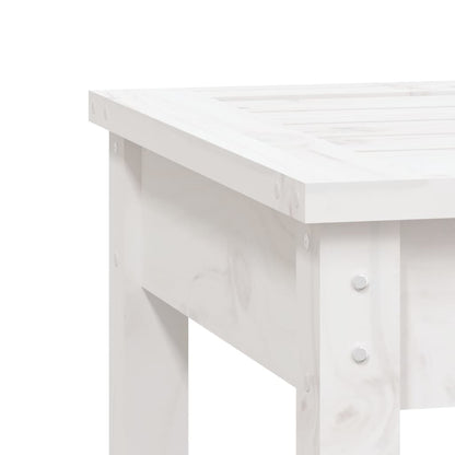White Solid Wood Pine 2-Seater Garden Bench, 203.5x44x45 cm