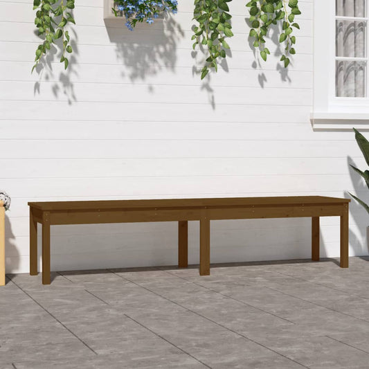 Cozy 2-Seater Garden Bench | Honey Brown Pine Wood 203.5cm