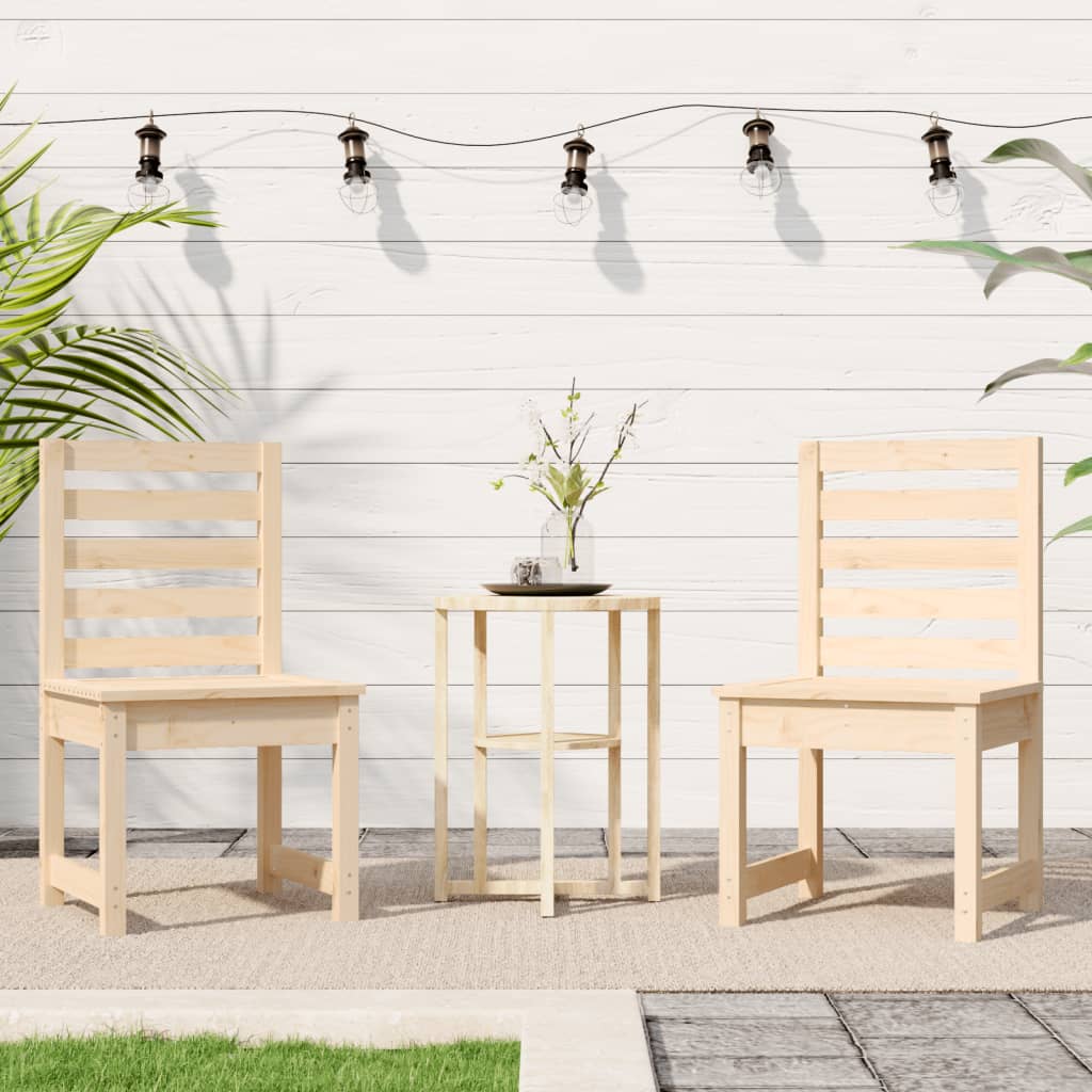 Solid Pine Garden Chairs Set of 2 - 50x48x91.5 cm