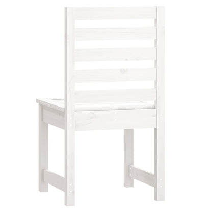 White Solid Pine Wood Garden Chairs Set of 2 - 50x48x91.5 cm