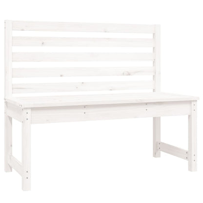 Solid Wood Pine Garden Bench 109 cm - Elegant White Finish