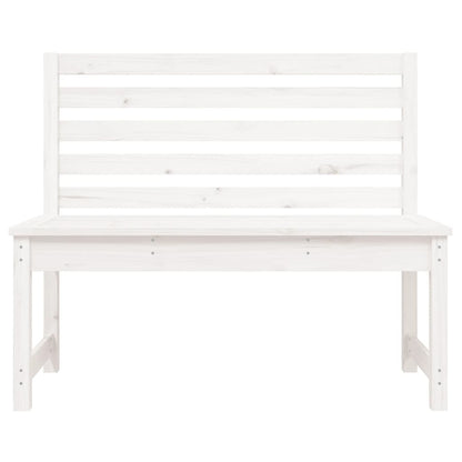 Solid Wood Pine Garden Bench 109 cm - Elegant White Finish