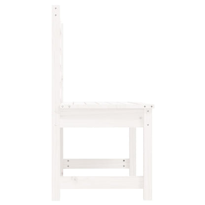 Solid Wood Pine Garden Bench 109 cm - Elegant White Finish