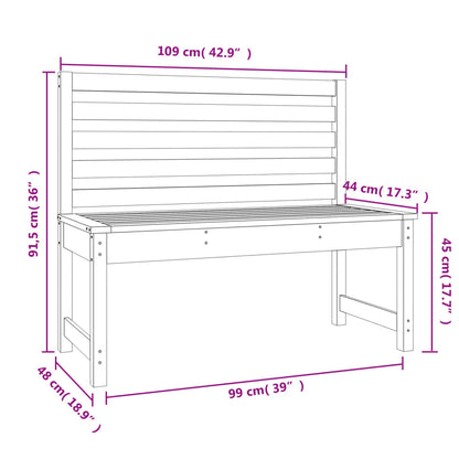 Solid Wood Pine Garden Bench 109 cm - Elegant White Finish