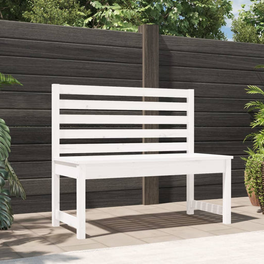 Solid Wood Pine Garden Bench 109 cm - Elegant White Finish
