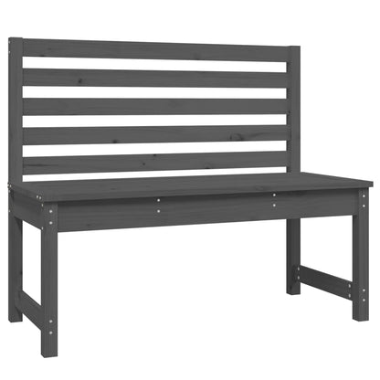 Solid Pine Garden Bench 109cm - Elegant Grey Finish