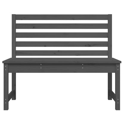 Solid Pine Garden Bench 109cm - Elegant Grey Finish