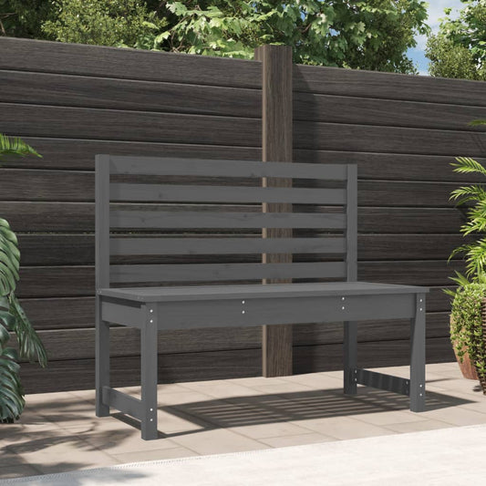 Solid Pine Garden Bench 109cm - Elegant Grey Finish