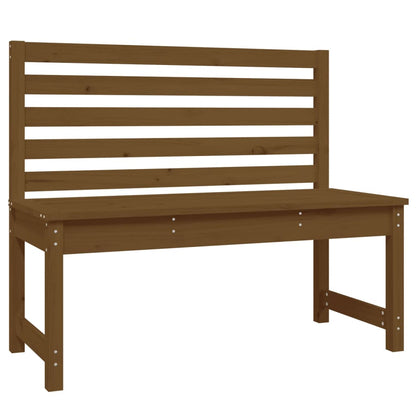 Solid Pine Wood Garden Bench - Honey Brown, 109 cm