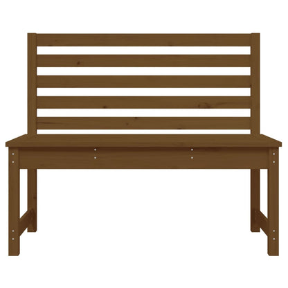 Solid Pine Wood Garden Bench - Honey Brown, 109 cm