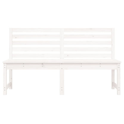 Elegant White Solid Pine Wood Garden Bench, 157.5 cm