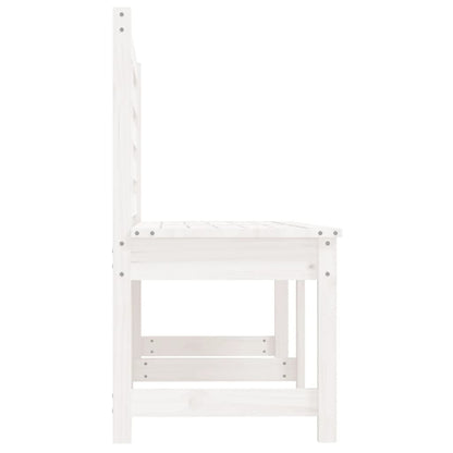 Elegant White Solid Pine Wood Garden Bench, 157.5 cm