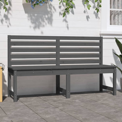 Solid Wood Pine Garden Bench - Grey, 157.5 cm