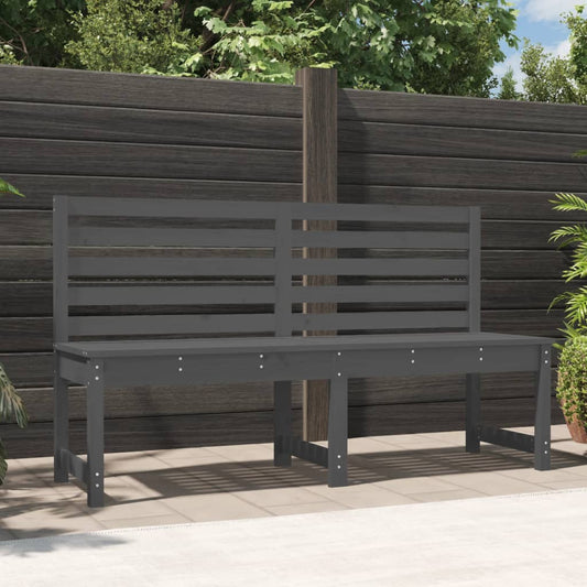 Solid Wood Pine Garden Bench - Grey, 157.5 cm