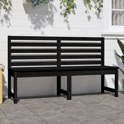 Solid Wood Pine Garden Bench, Black, 157.5 cm - Stylish & Durable