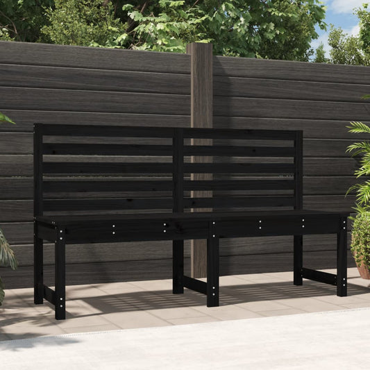 Solid Wood Pine Garden Bench, Black, 157.5 cm - Stylish & Durable