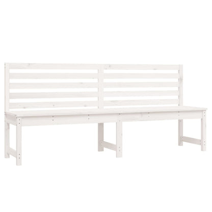 White Solid Pine Wood Garden Bench - 201.5 cm Length Durable Design