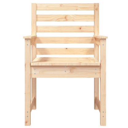 Solid Pine Wood Garden Chairs - Set of 2, 60x48x91 cm