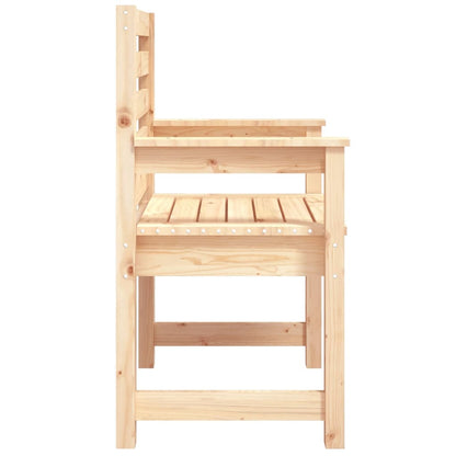 Solid Pine Wood Garden Chairs - Set of 2, 60x48x91 cm