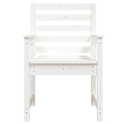 Set of 2 White Garden Chairs - Solid Pine Wood 60x48x91 cm