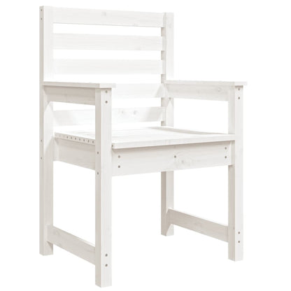 Set of 2 White Garden Chairs - Solid Pine Wood 60x48x91 cm