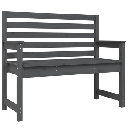 Solid Pine Garden Bench - Grey, 109x48x91.5 cm