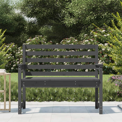 Solid Pine Garden Bench - Grey, 109x48x91.5 cm