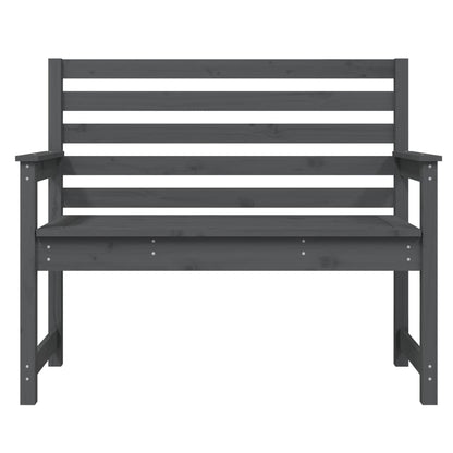 Solid Pine Garden Bench - Grey, 109x48x91.5 cm