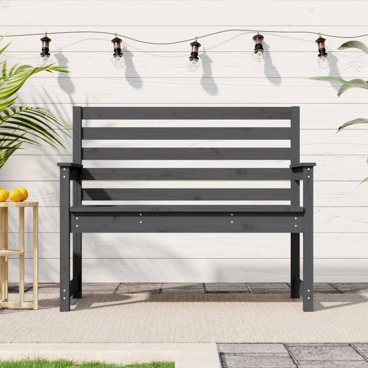 Solid Pine Garden Bench - Grey, 109x48x91.5 cm