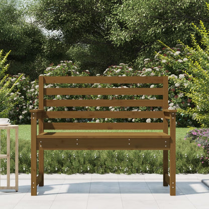 Solid Pine Garden Bench - Honey Brown, 109x48x91.5 cm