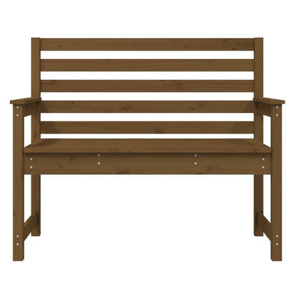 Solid Pine Garden Bench - Honey Brown, 109x48x91.5 cm