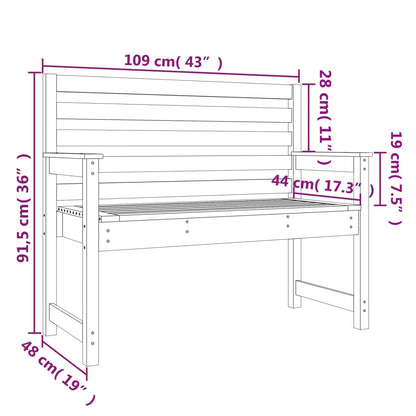 Solid Wood Douglas Garden Bench - 109x48x91.5 cm Sturdy Design