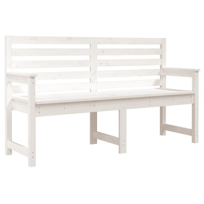 White Solid Pine Garden Bench - 159.5x48x91.5 cm Durable Design