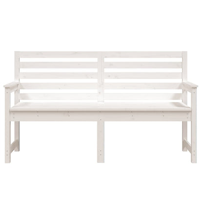 White Solid Pine Garden Bench - 159.5x48x91.5 cm Durable Design
