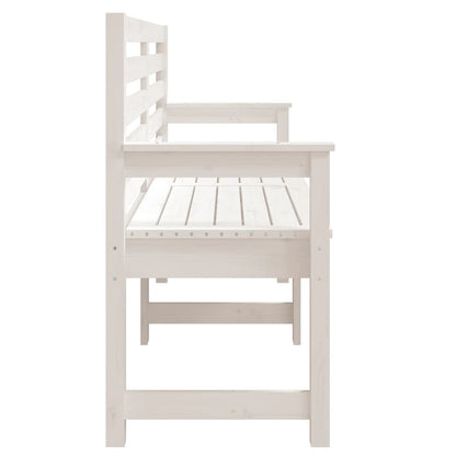 White Solid Pine Garden Bench - 159.5x48x91.5 cm Durable Design