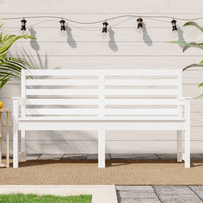 White Solid Pine Garden Bench - 159.5x48x91.5 cm Durable Design