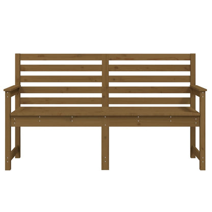 Honey Brown Solid Pine Wood Garden Bench - 159.5x48x91.5 cm