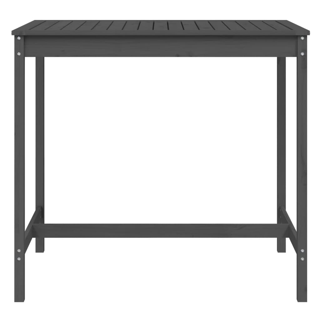 Solid Pine Wood Garden Table - Grey, 121x82.5x110 cm