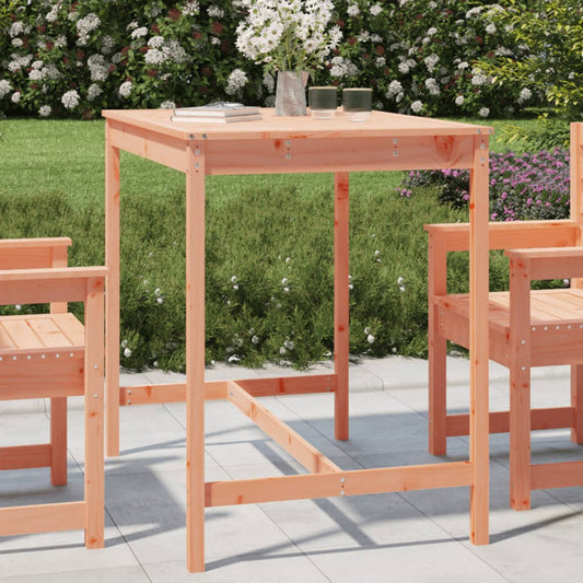 Solid Douglas Wood Garden Table - 121x82.5x110 cm, Natural Finish